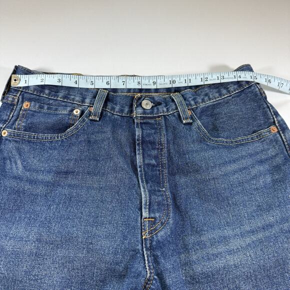 Levis 501 Regular Fit Workwear Classic 9” Inseam Jorts Shorts - Blue Mns 32 - Picture 9 of 12